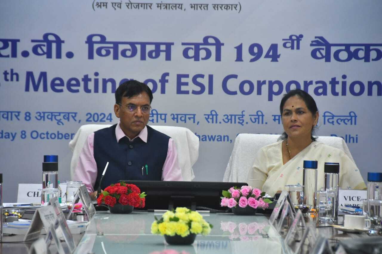 Dr. Mansukh Mandaviya, Minister for Labour  Employment and Youth Affairs  Sports, Govt. of India chaired the 194th meeting of the ESI Corporation at ESIC Hqrs, New Delhi.